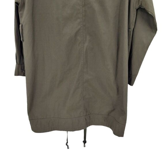 Kenneth Cole GIII Army Green Oversized Trench Raincoat S High Neck Mid Thigh - Picture 15 of 16
